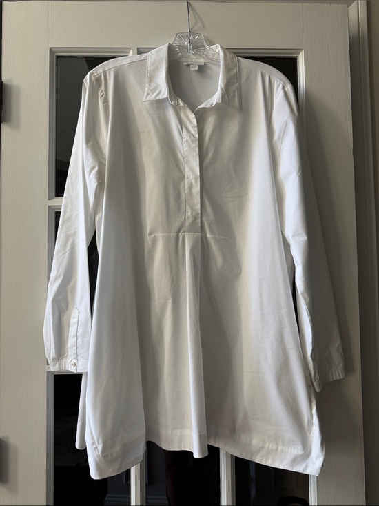 J. Jill Tops - J. Jill White Long-Sleeve Popover Tunic Blouse